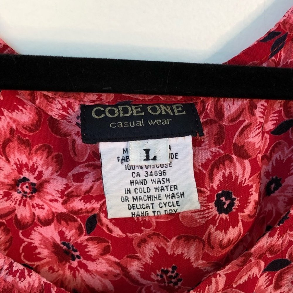 Vintage Code One Red Floral Tank Top - Picture 3 of 4
